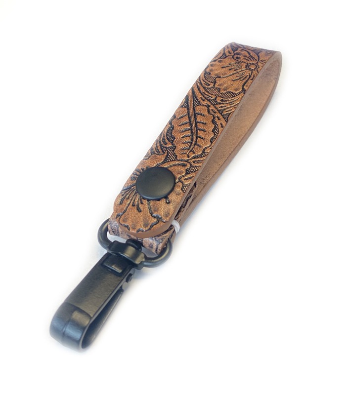 1792 Leather Keychain Tooled & Antiqued