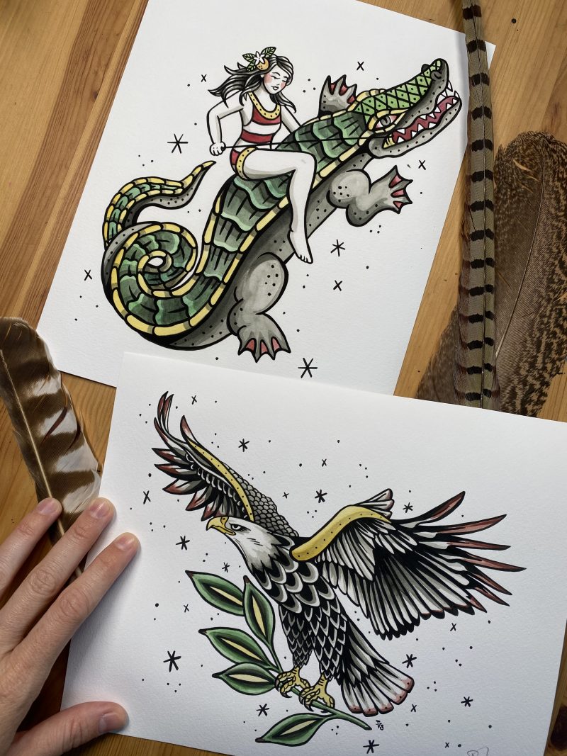 Gator Rider Eagle Art Prints