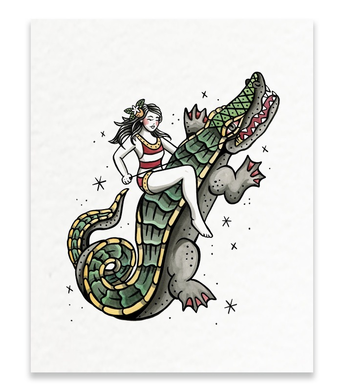 The Fifty 8x10" Art Print Gator Rider