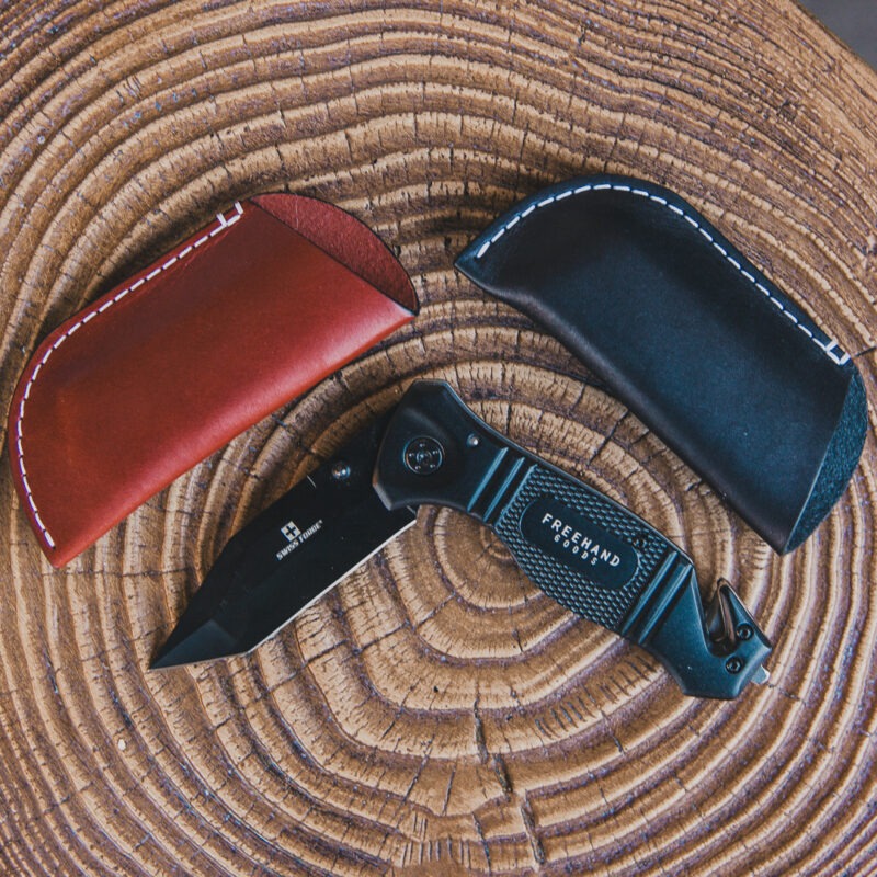 Freehand Pocket Knife & Leather Sheath