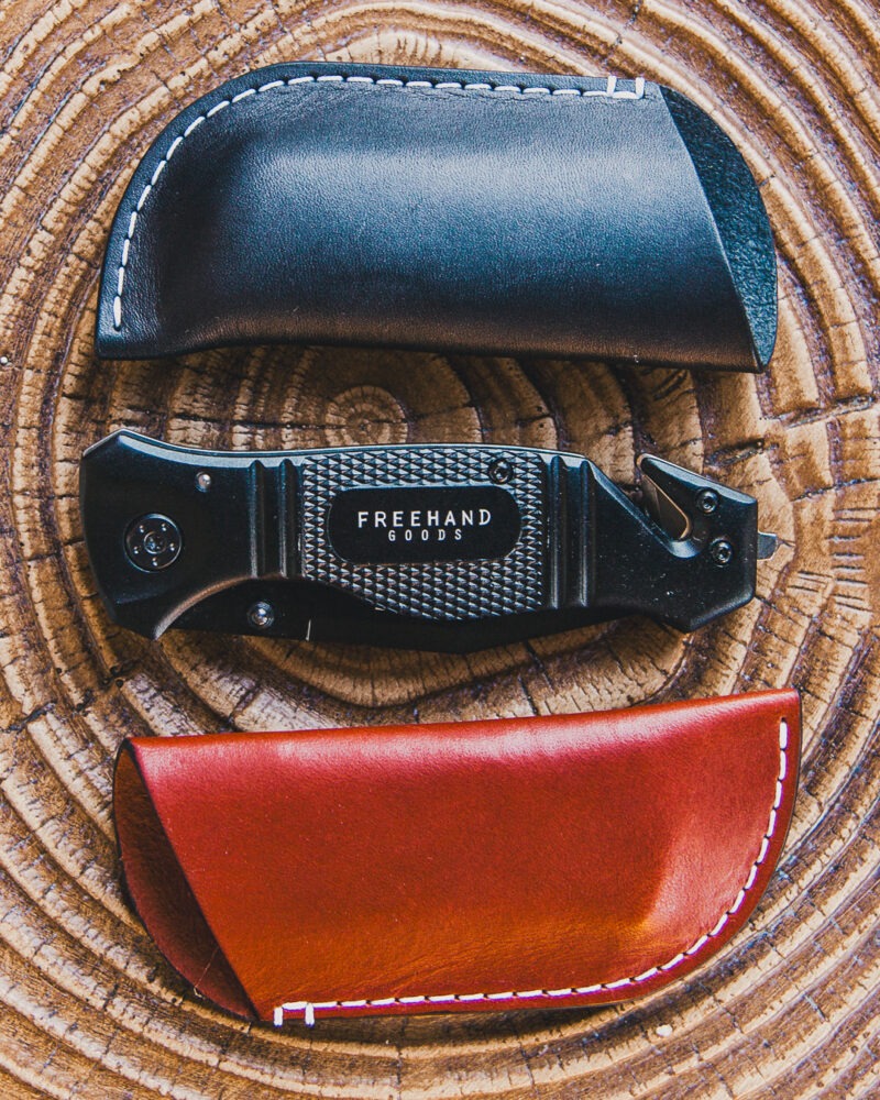 Freehand Pocket Knife & Leather Sheath