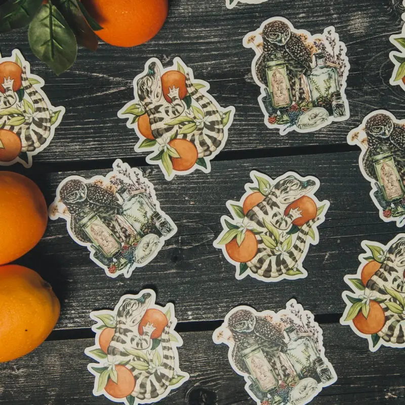 Sleeping Gator Sticker & Apothecary No. 2 Sticker