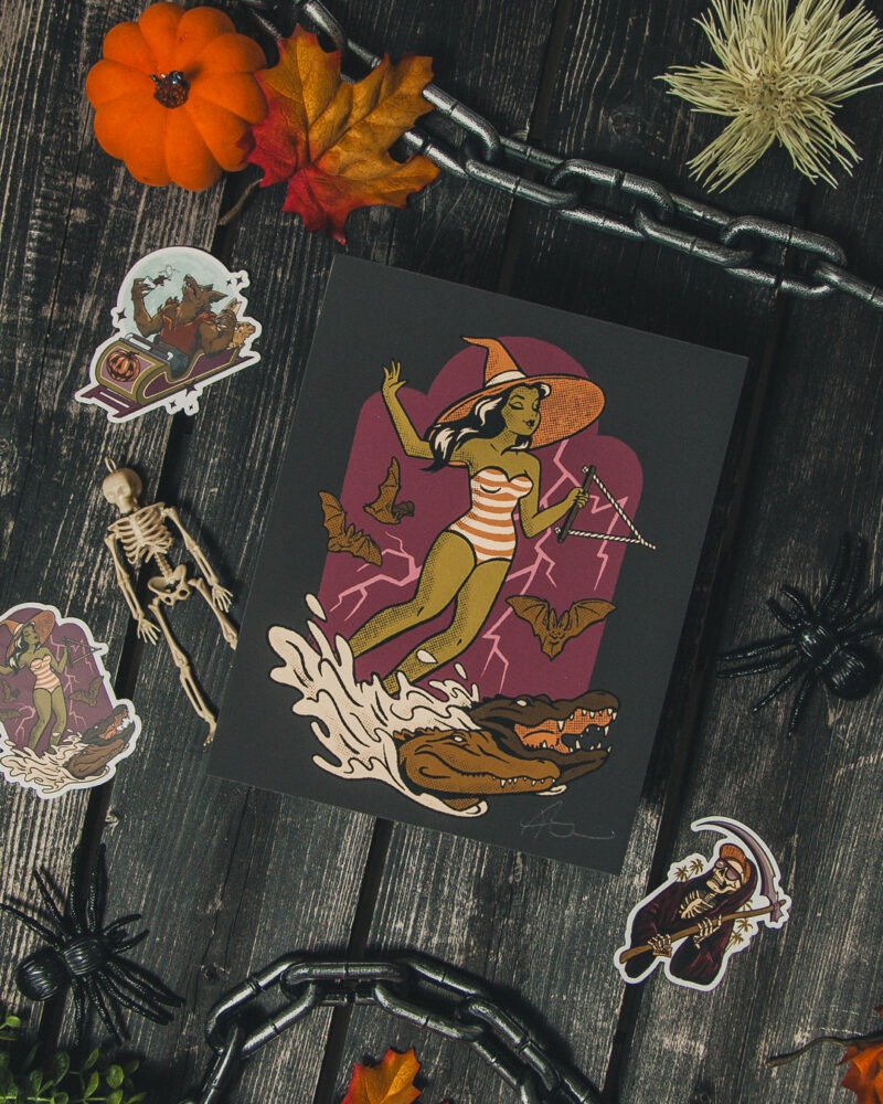 Ski Witch Art Print