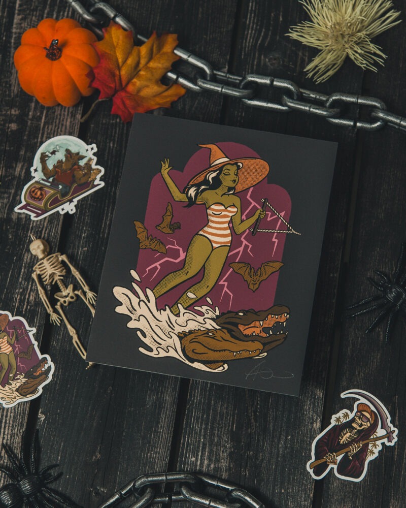Ski Witch Art Print