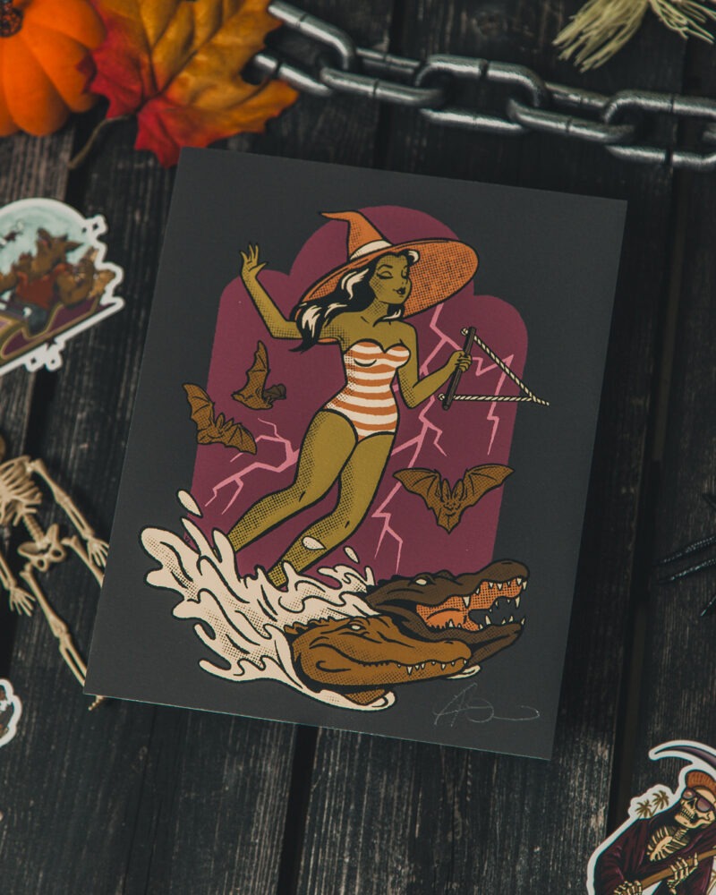 Ski Witch Art Print