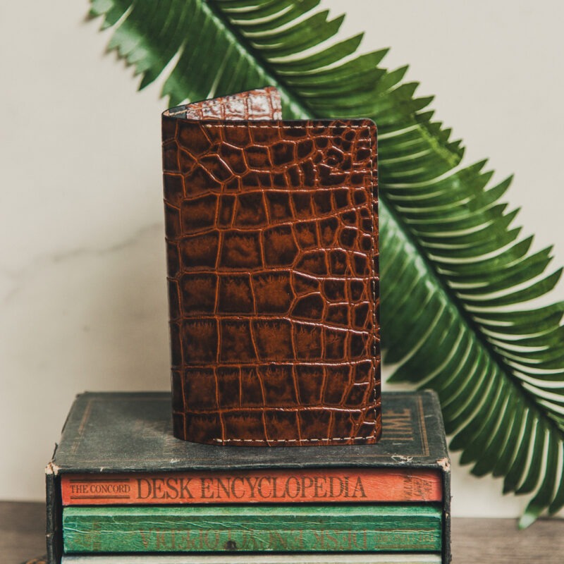 Gator Stamped Leather Fairbanks Passport Wallet