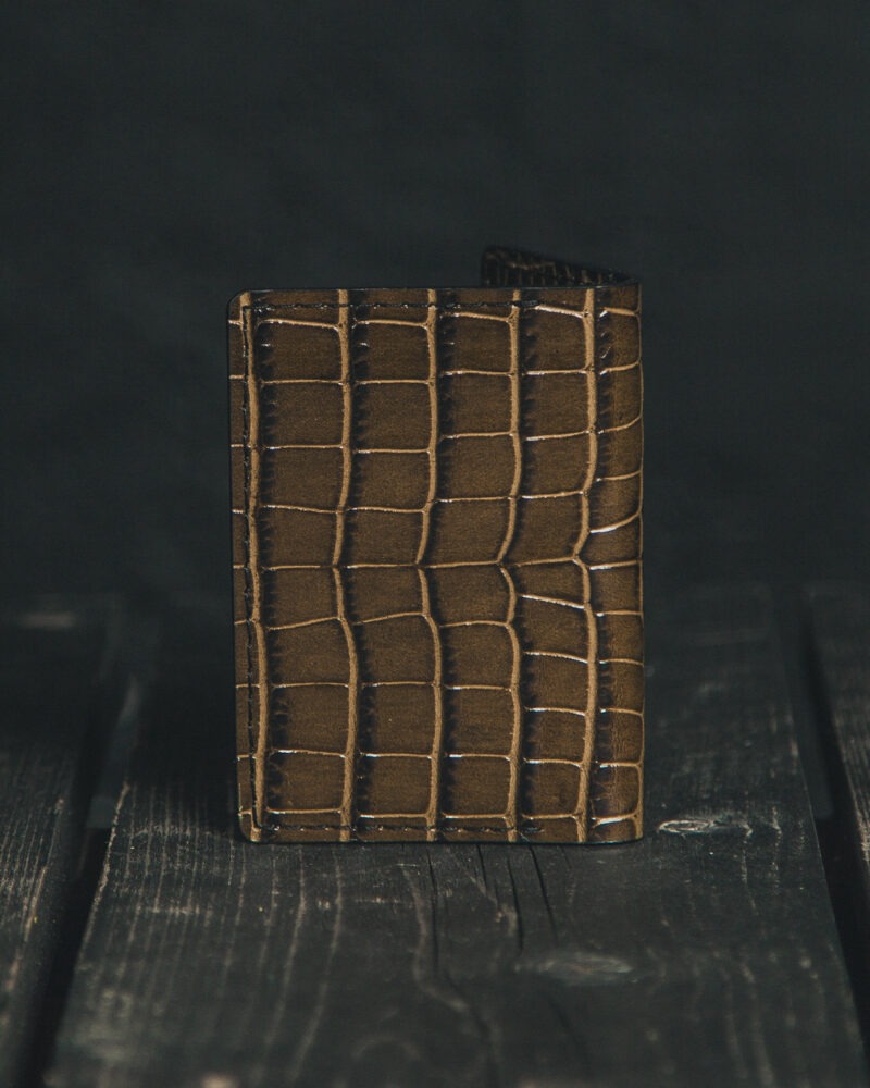Gator Stamped Leather Fairbanks Passport Wallet