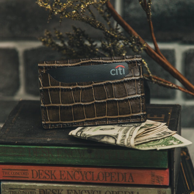 Gator Stamped Leather Mills Cardholder
