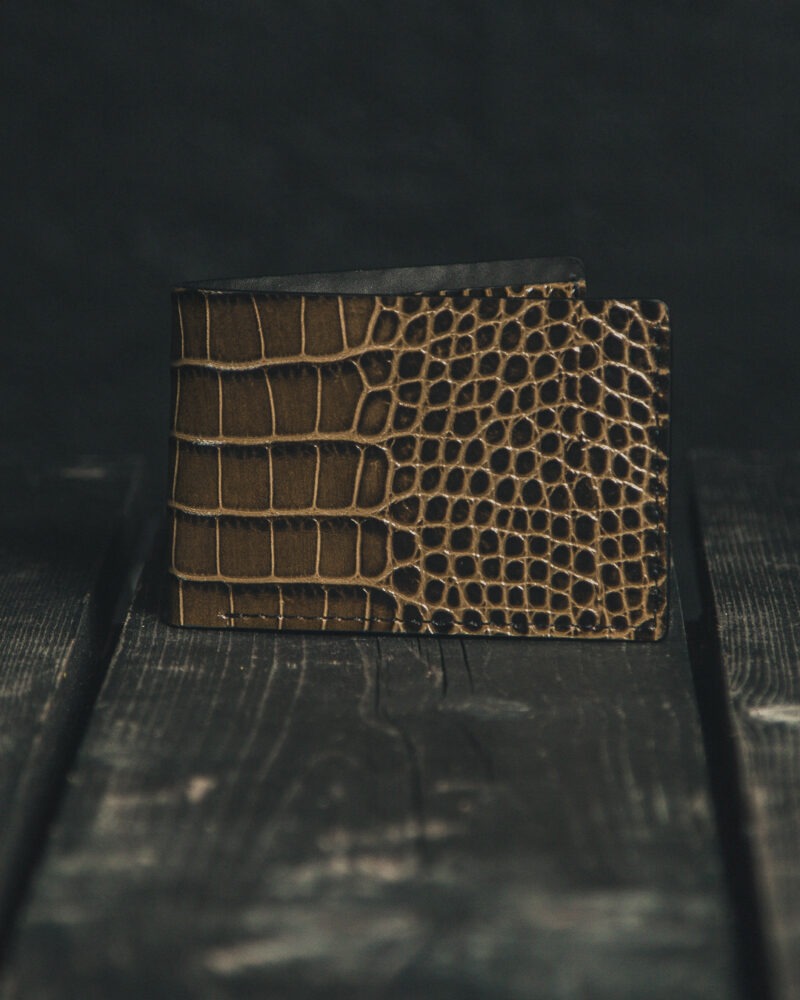 Gator Stamped Leather Princeton Bifold Wallet