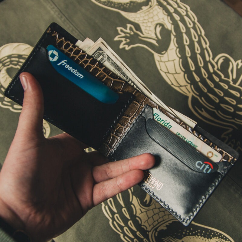 Gator Stamped Leather Princeton Bifold Wallet