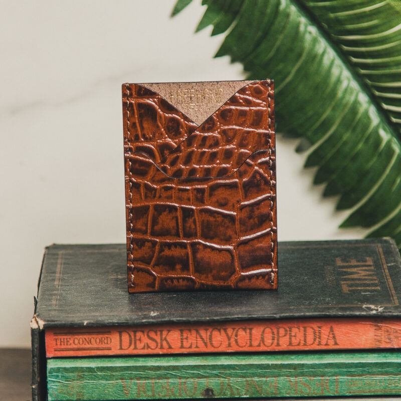 Gator Stamped Leather Semoran Cardholder