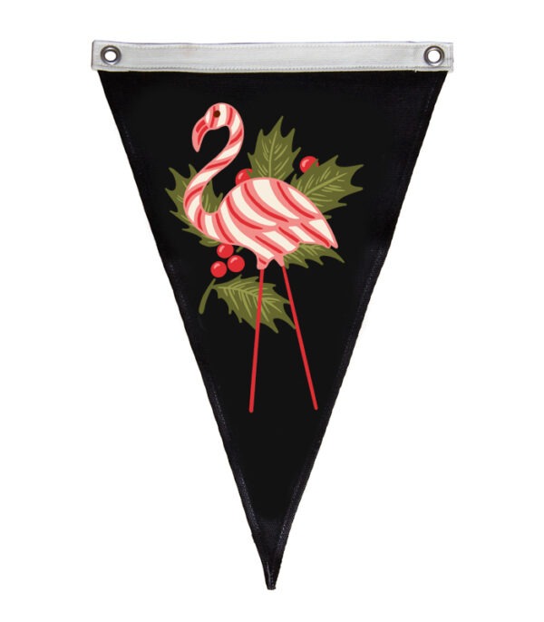Candy Cane Flamingo Pennant