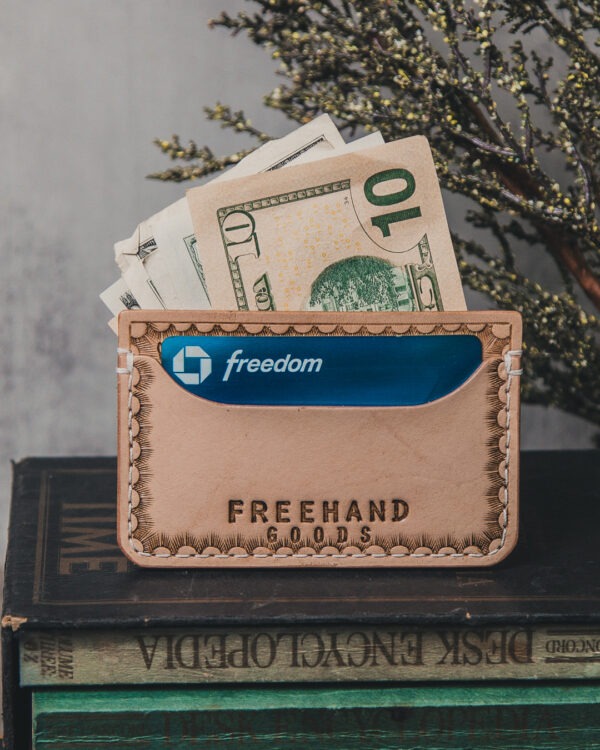 Tooled Leather Colonial Cardholder