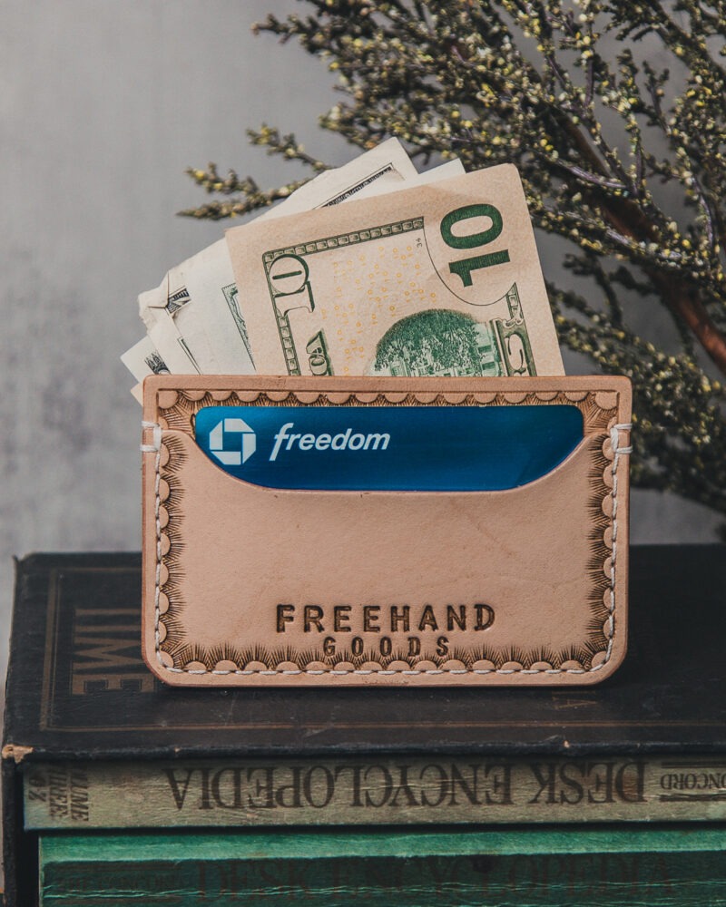 Tooled Leather Colonial Cardholder