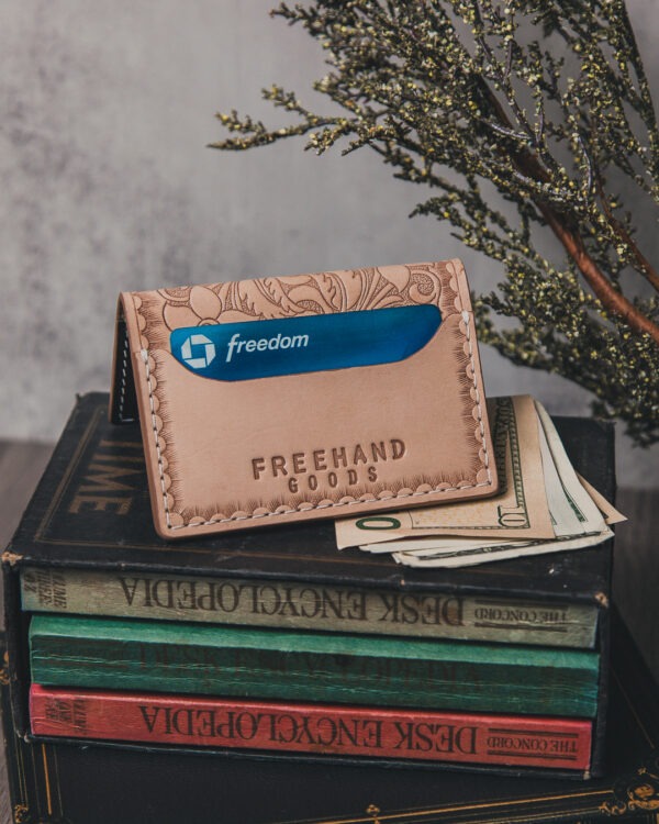 Tooled Leather Mills Cardholder