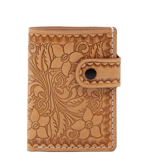 Tooled Leather Primrose Snap Wallet