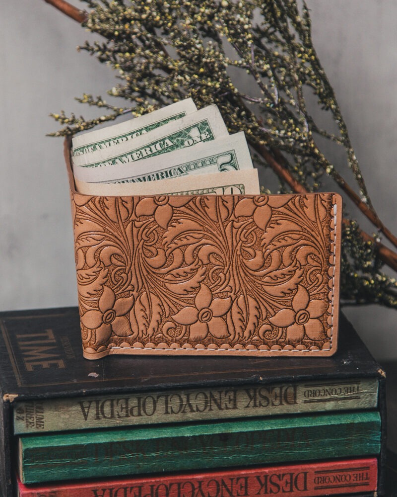 Tooled Leather Princeton Bifold Wallet
