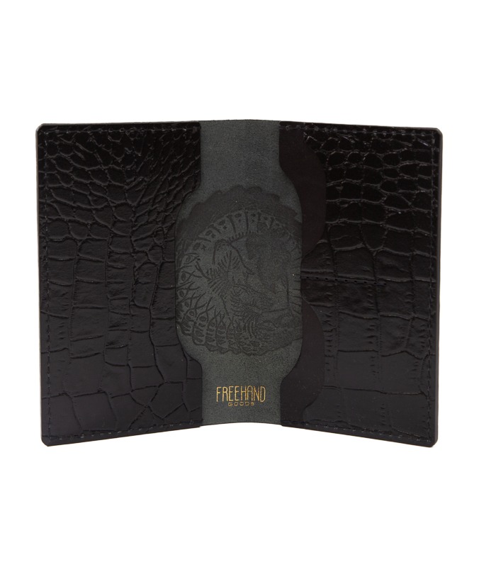 Gator Stamped Leather Fairbanks Passport Wallet