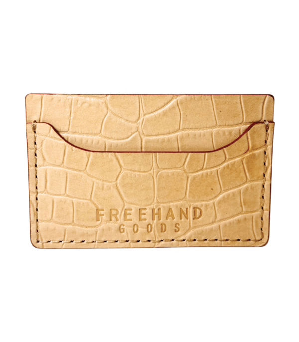Gator Stamped Leather Colonial Cardholder