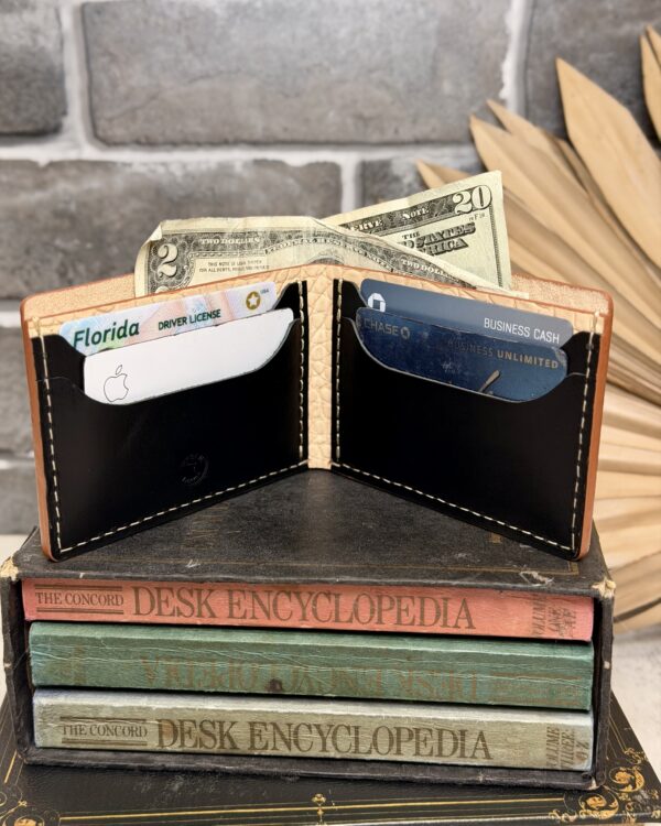 Gator Stamped Leather Princeton Bifold Wallet