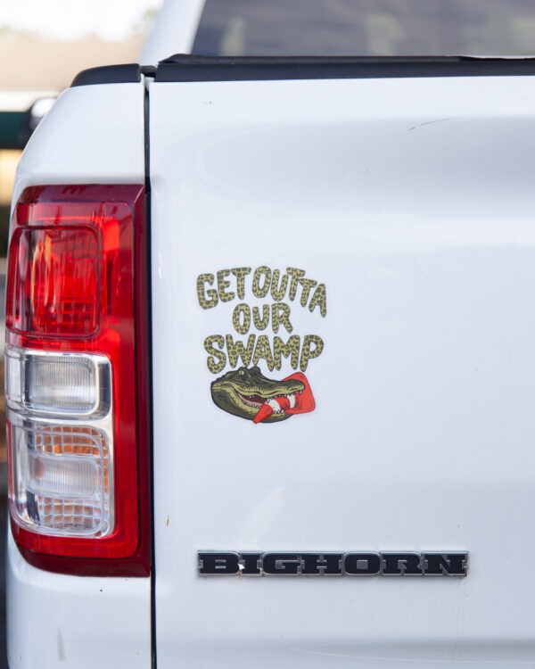 Outta Our Swamp Clear Bumper Sticker