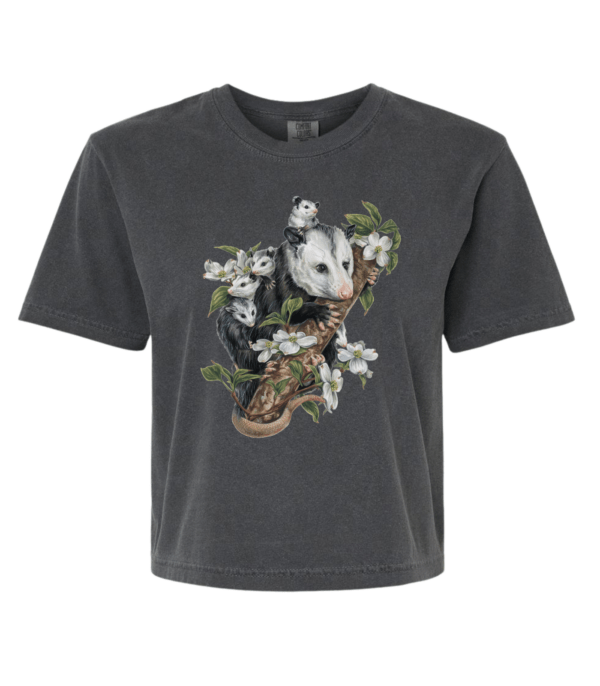 Opossums in the Dogwood Classic Crop Tee