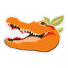 Orange & Blue Clear Bumper Sticker