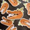 Orange & Blue Clear Bumper Sticker